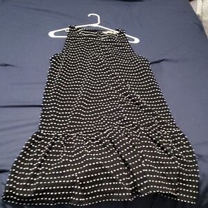 LOFT Black and White Dot Pattern Dress